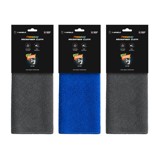 Nippon Paint n-Shield Microfiber Super Absorbent Small Wipes 350 GSM, Highly Absorbent Lint & Streak Free Multi-Purpose Wash Cloth for Car, Bike, Kitchen, Window, Stainless Steel, Silverware (Pack of 3)