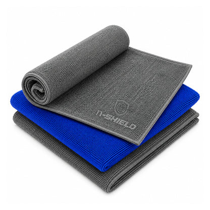 Nippon Paint n-Shield Microfiber Super Absorbent Small Wipes 350 GSM, Highly Absorbent Lint & Streak Free Multi-Purpose Wash Cloth for Car, Bike, Kitchen, Window, Stainless Steel, Silverware (Pack of 3)