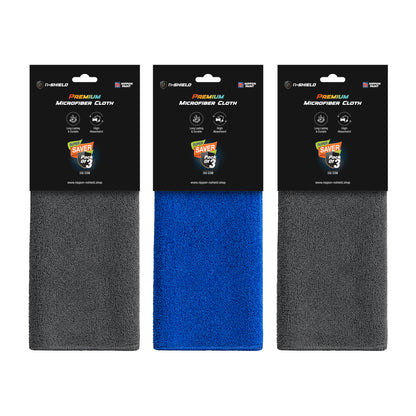 Nippon Paint n-Shield Microfiber Super Absorbent Small Wipes 350 GSM, Highly Absorbent Lint & Streak Free Multi-Purpose Wash Cloth for Car, Bike, Kitchen, Window, Stainless Steel, Silverware (Pack of 3)
