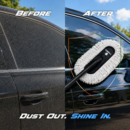 Nippon Paint n-Shield Microfiber Car Duster Brush with Long Handle | Lint-Free & Scratch-Free Car Cleaning Brush for Cars, SUVs, Bikes & Interior &  Exterior Cleaning