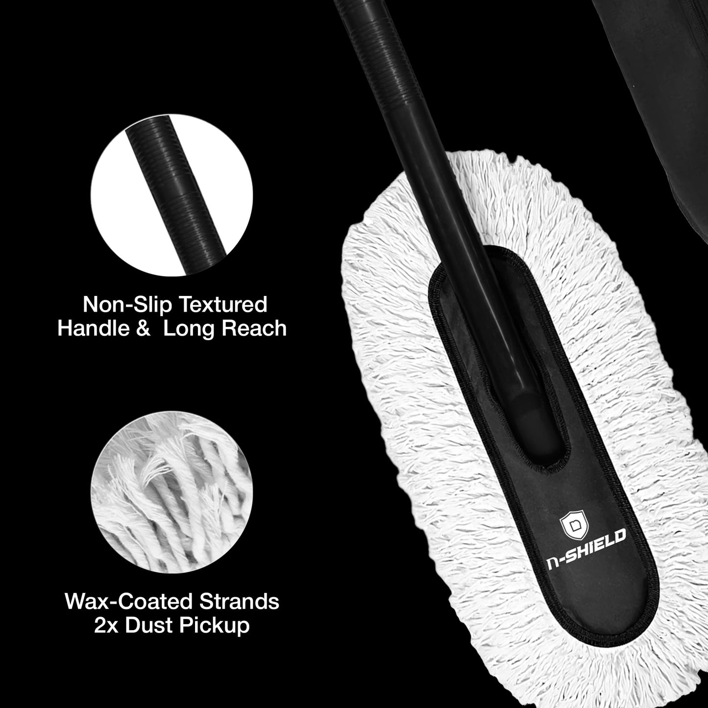 Nippon Paint n-Shield Microfiber Car Duster Brush with Long Handle | Lint-Free & Scratch-Free Car Cleaning Brush for Cars, SUVs, Bikes & Interior &  Exterior Cleaning