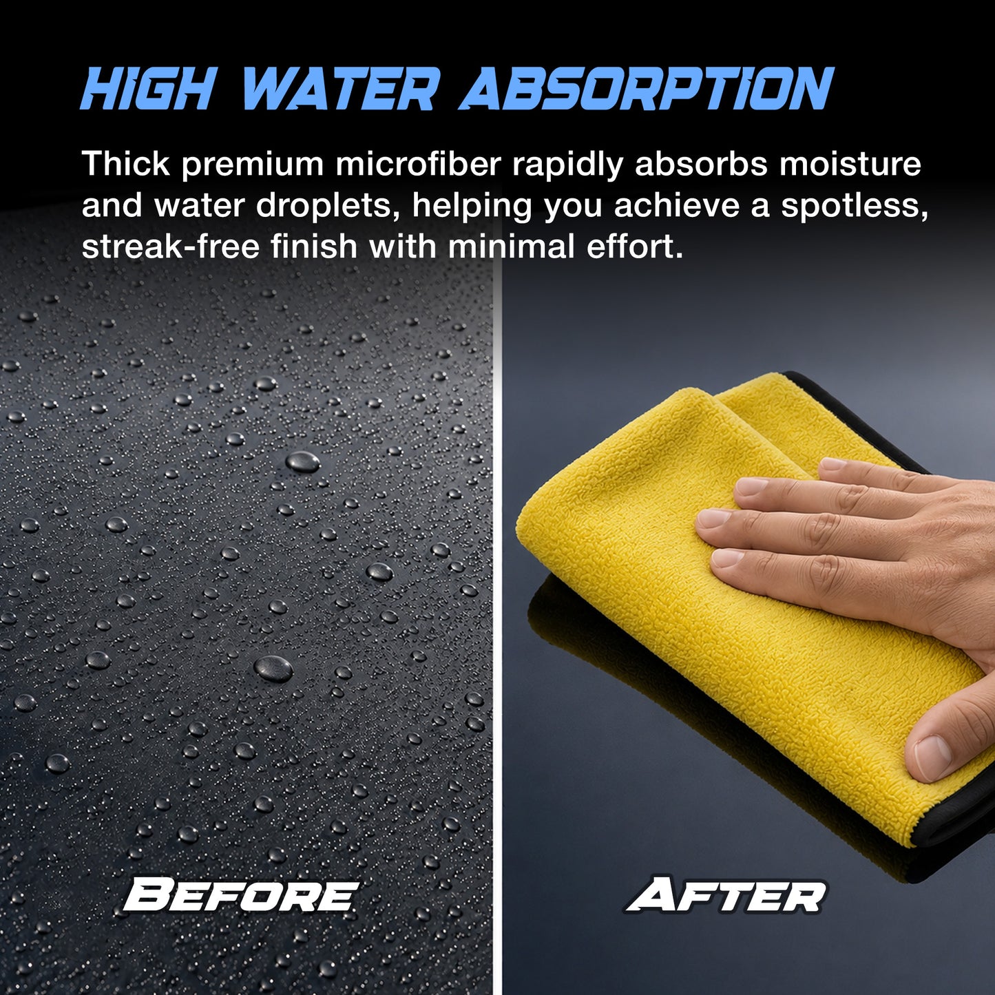 Nippon Paint n-Shield Microfiber Super Absorbent Towel Dual Color 500 GSM, Highly Absorbent Lint & Streak Free Multi-Purpose Wash Cloth for Car, Bike, Kitchen, Window, Stainless Steel, Silverware (Pack of 2)