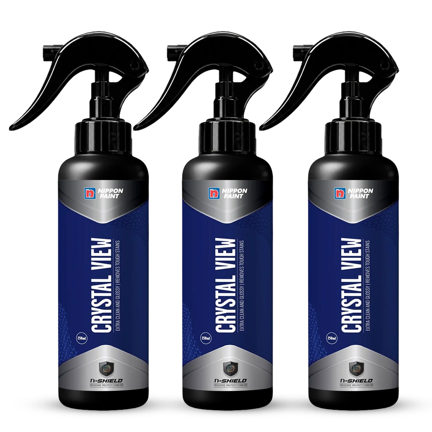 Nippon Paint n-Shield Car Glass Cleaner Spray 250ml ( Pack of 3 ) | Repels Dust/Rain, Removes Stubborn Residue, Hydrophobic | No. 1 Paint In Asia Pacific